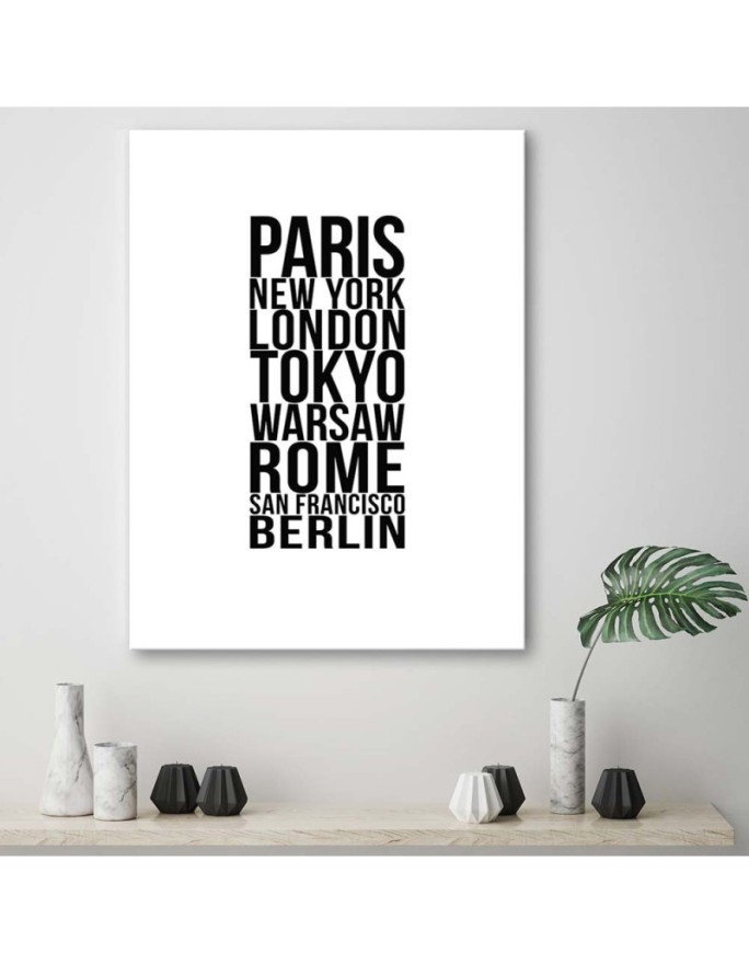 Paris London Tokyo typography - Modern painting for the living room | FEEBY