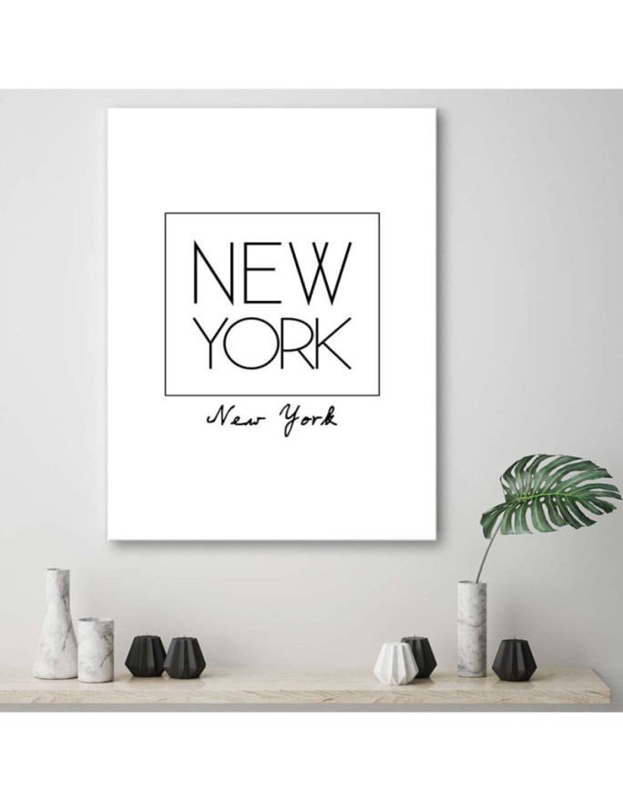 New York lettering typography - Modern Canvas painting for living room | FEEBY
