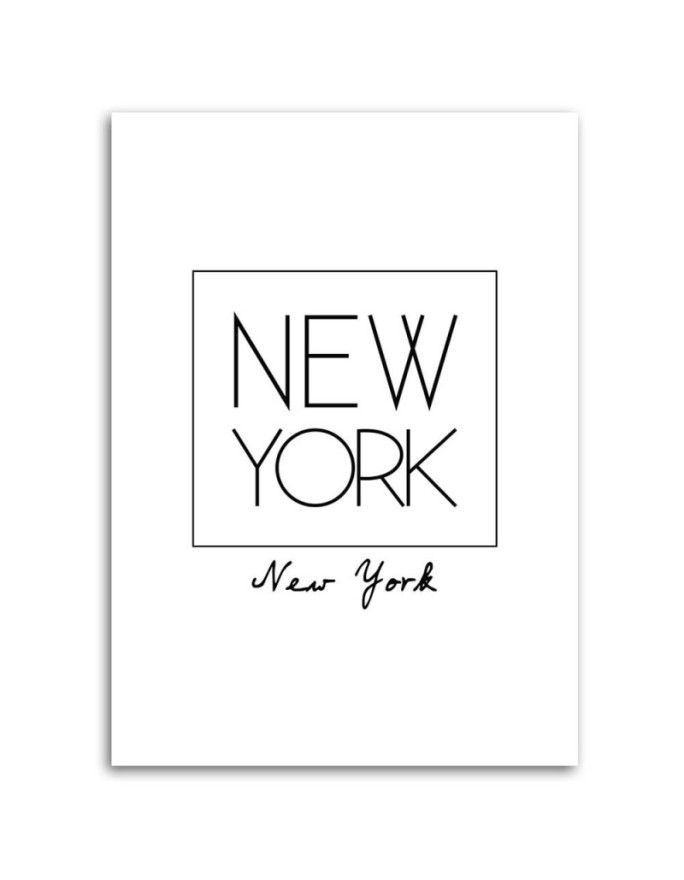 New York lettering typography - Modern Canvas painting for living room | FEEBY