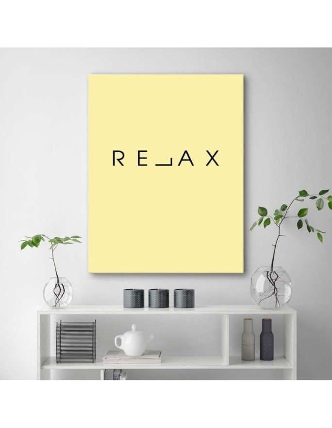Relax Typography Modern Canvas painting for the bedroom | FEEBY