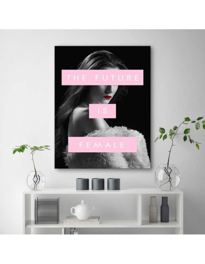 Future is a woman quotes - Modern Canvas painting for the bedroom | FEEBY