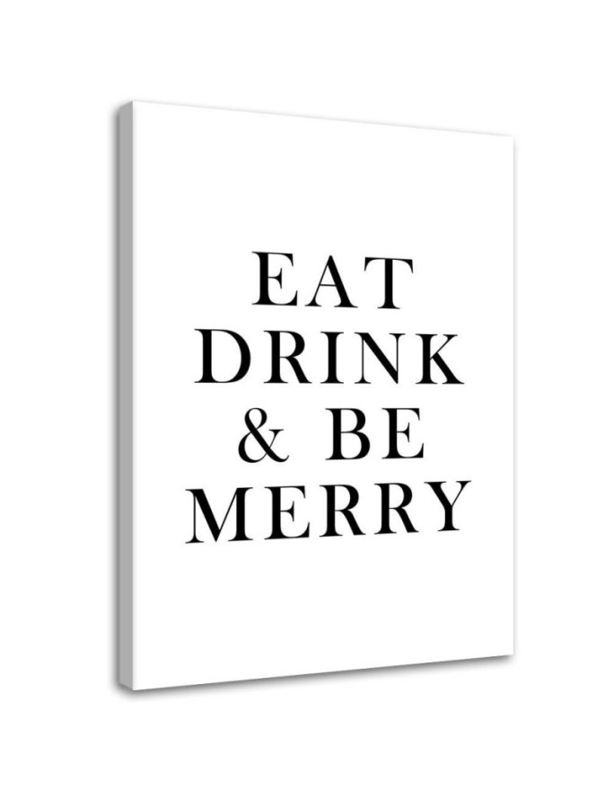 Typography Eat drink & be merry Modern wall painting | FEEBY