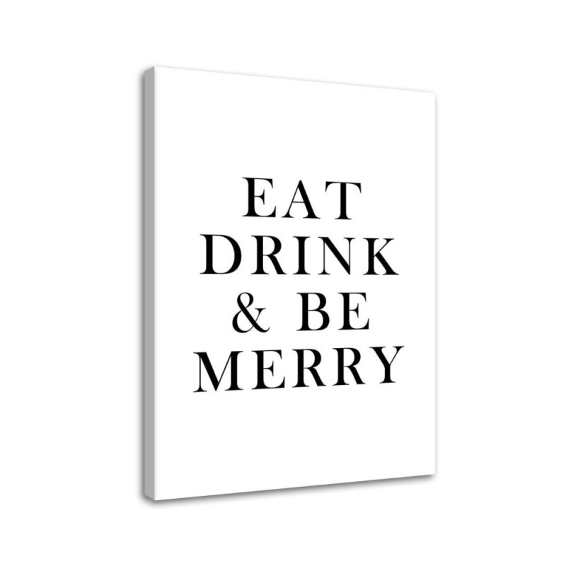 Typography Eat drink & be merry Modern wall painting | FEEBY