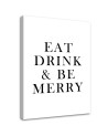Typography Eat drink & be merry Modern wall painting | FEEBY