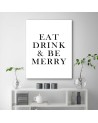 Typography Eat drink & be merry Modern wall painting | FEEBY
