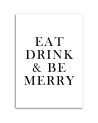 Typography Eat drink & be merry Modern wall painting | FEEBY