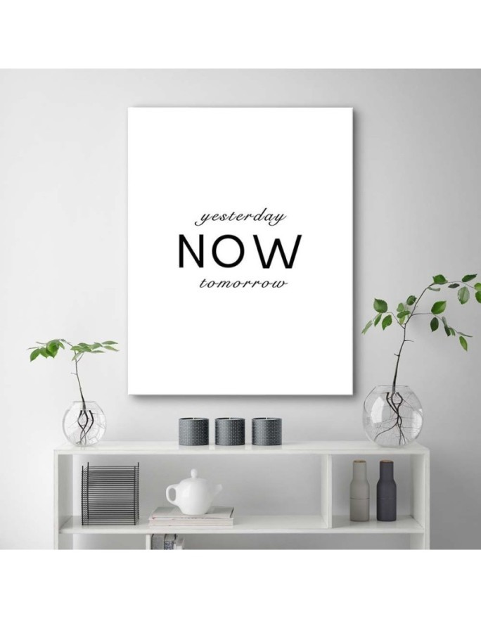 Typography quote Yesterday today tomorrow Decorative Canvas painting for wall | FEEBY