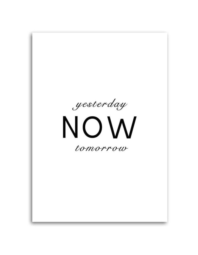 Typography quote Yesterday today tomorrow Decorative Canvas painting for wall | FEEBY