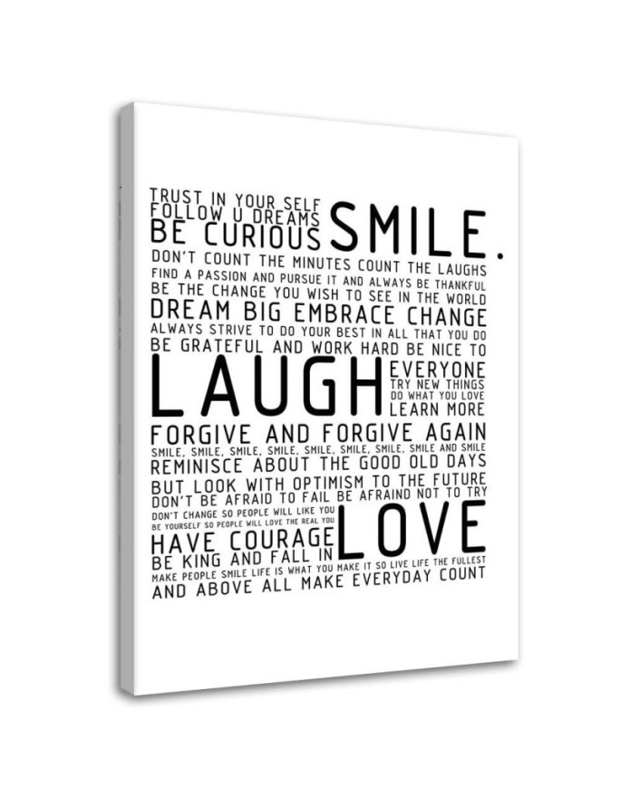 Smile laugh love Decorative painting for the wall. Dress your walls!| FEEBY