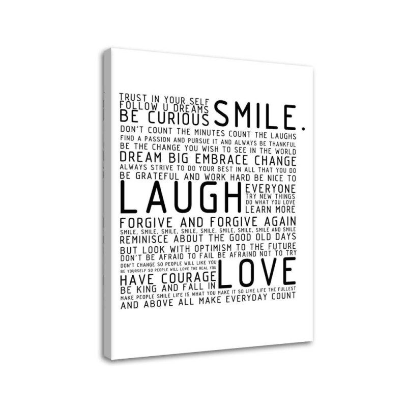 Smile laugh love Decorative painting for the wall. Dress your walls!| FEEBY