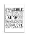 Smile laugh love Decorative painting for the wall. Dress your walls!| FEEBY