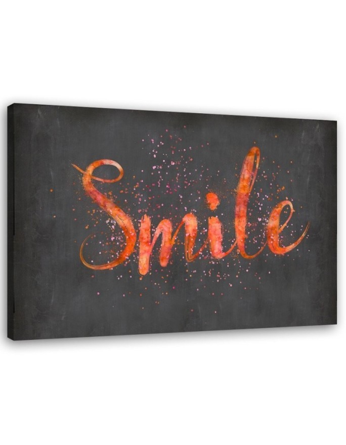 Orange Smile inscription - Modern wall art painting | FEEBY