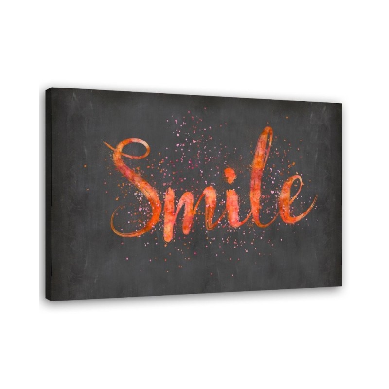 Orange Smile inscription - Modern wall art painting | FEEBY