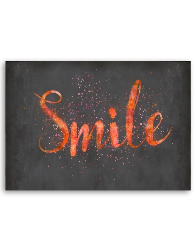 Orange Smile inscription - Modern wall art painting | FEEBY