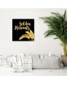 Golden leaves and inscription - Modern wall art painting | FEEBY