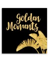 Golden leaves and inscription - Modern wall art painting | FEEBY