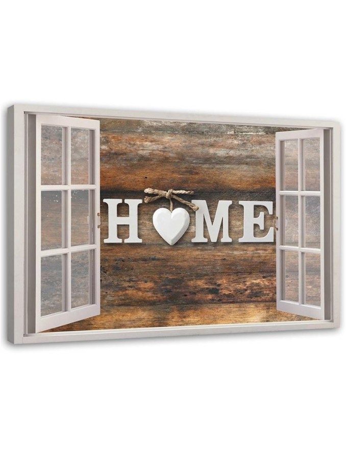 Picture on Canvas for living room canvas View from the window Home inscription | FEEBY