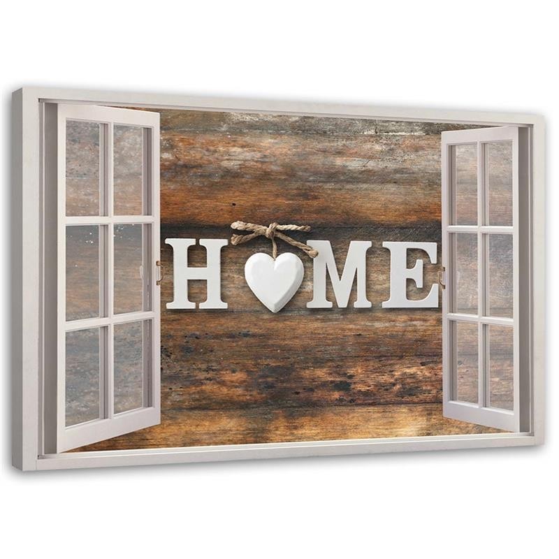 Picture on Canvas for living room canvas View from the window Home inscription | FEEBY