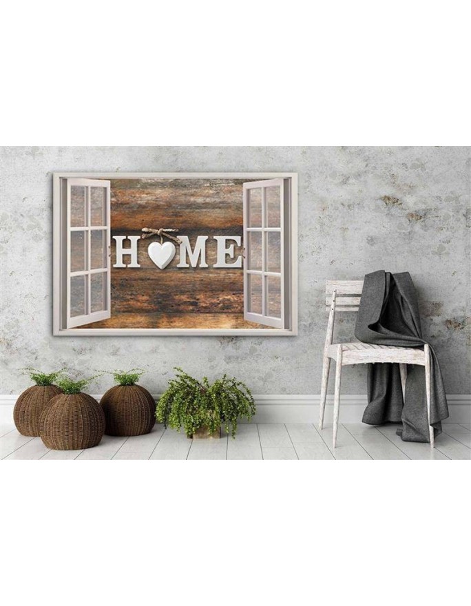 Picture on Canvas for living room canvas View from the window Home inscription | FEEBY