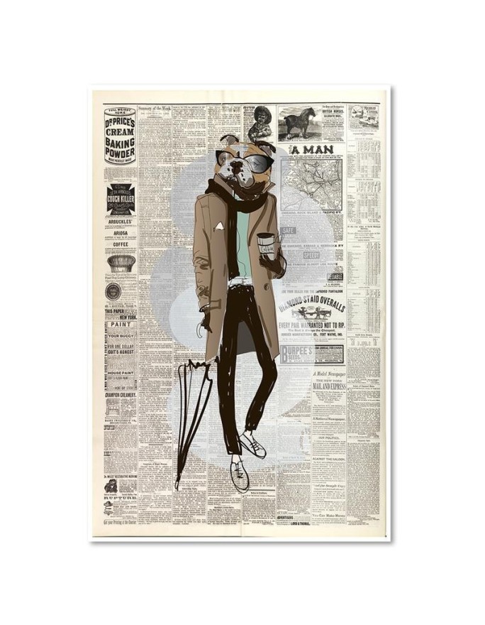 Canvas prints for living room canvas Dog article in newspaper | FEEBY