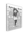 Wall art painting for teen room Fashionable rabbit newspaper article | FEEBY