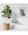 Wall art painting for living room Giraffe with pipe newspaper article | FEEBY