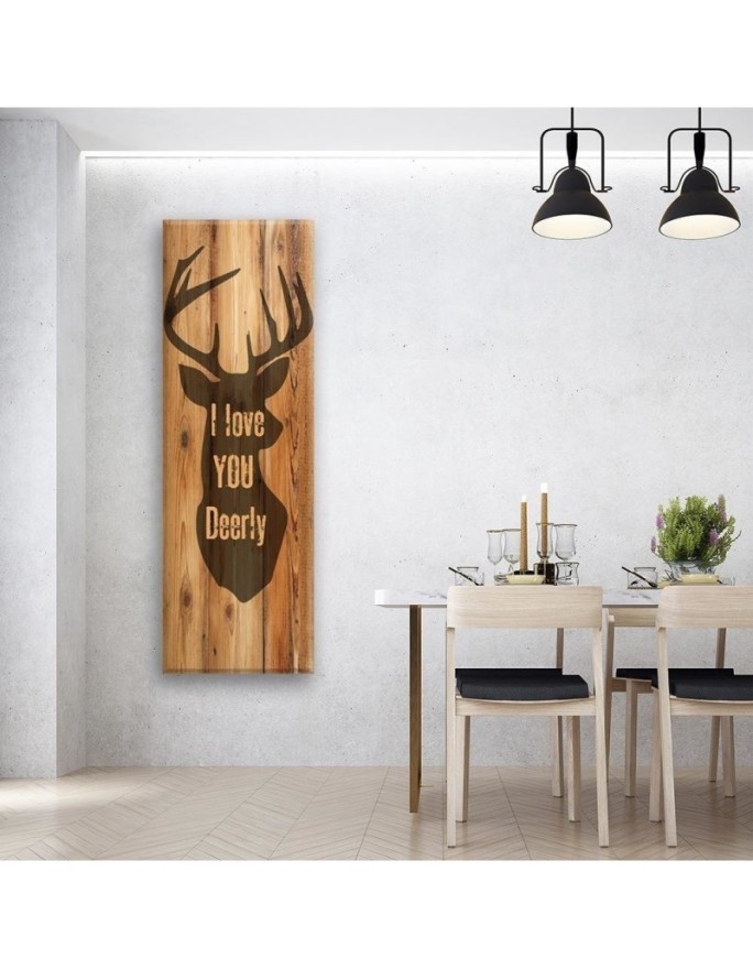 Wall art painting for living room Quote with deer | FEEBY