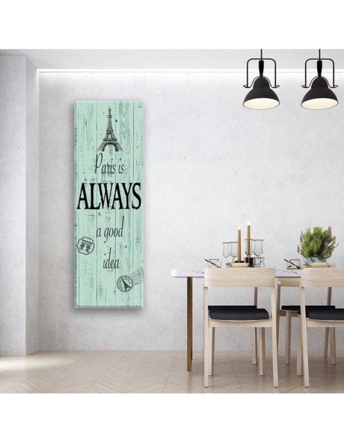 Bedroom wall art decoration Sentence quote with Eiffel Tower | FEEBY