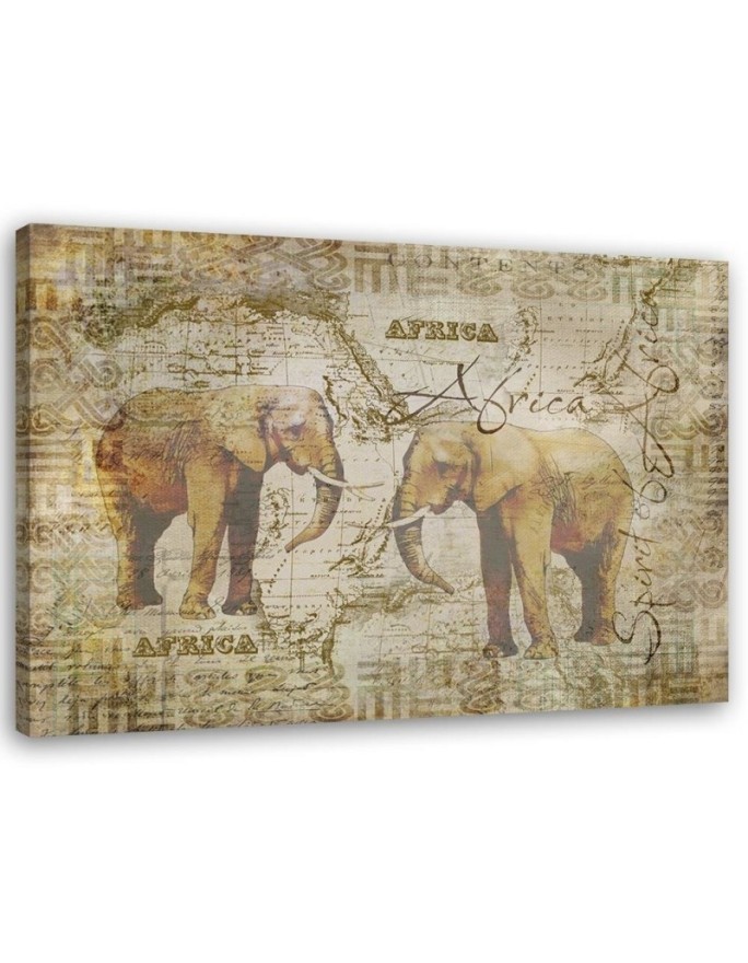 Bedroom wall art decoration Two vintage elephants | FEEBY