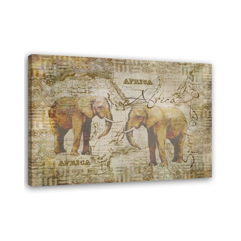 Bedroom wall art decoration Two vintage elephants | FEEBY