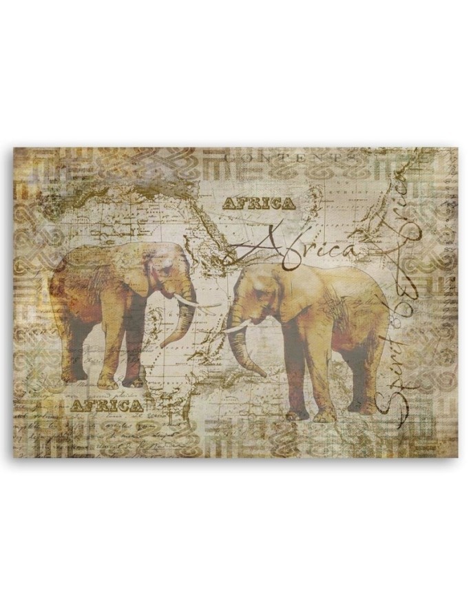Bedroom wall art decoration Two vintage elephants | FEEBY