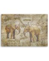 Bedroom wall art decoration Two vintage elephants | FEEBY