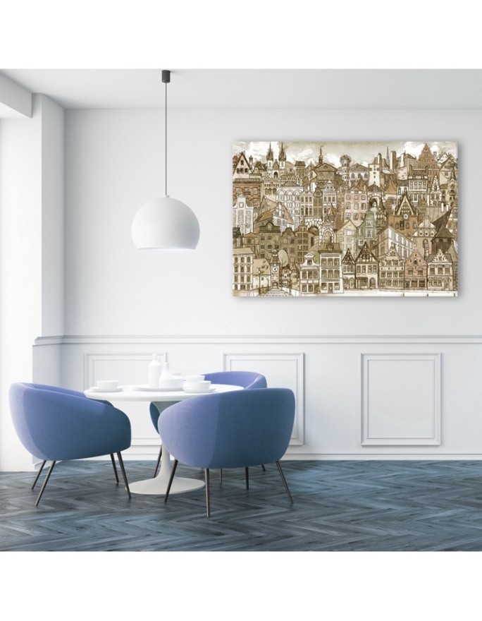 Vintage city bedroom wall art decoration | FEEBY