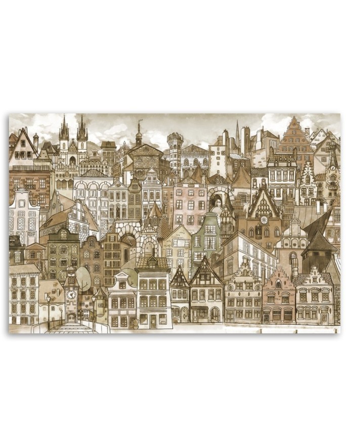 Vintage city bedroom wall art decoration | FEEBY