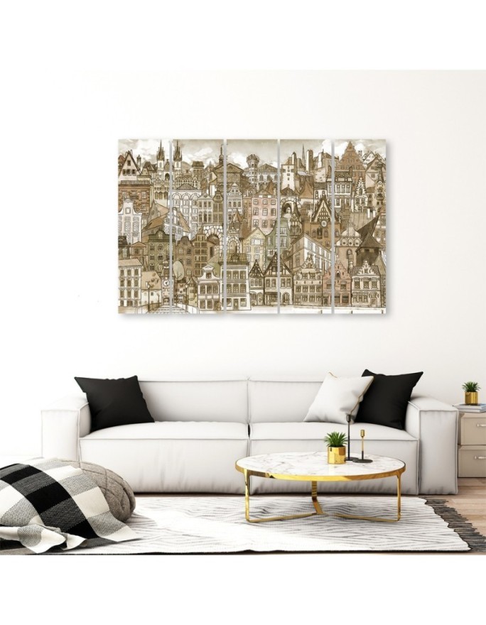 Wall art decoration for living room Merry city | FEEBY