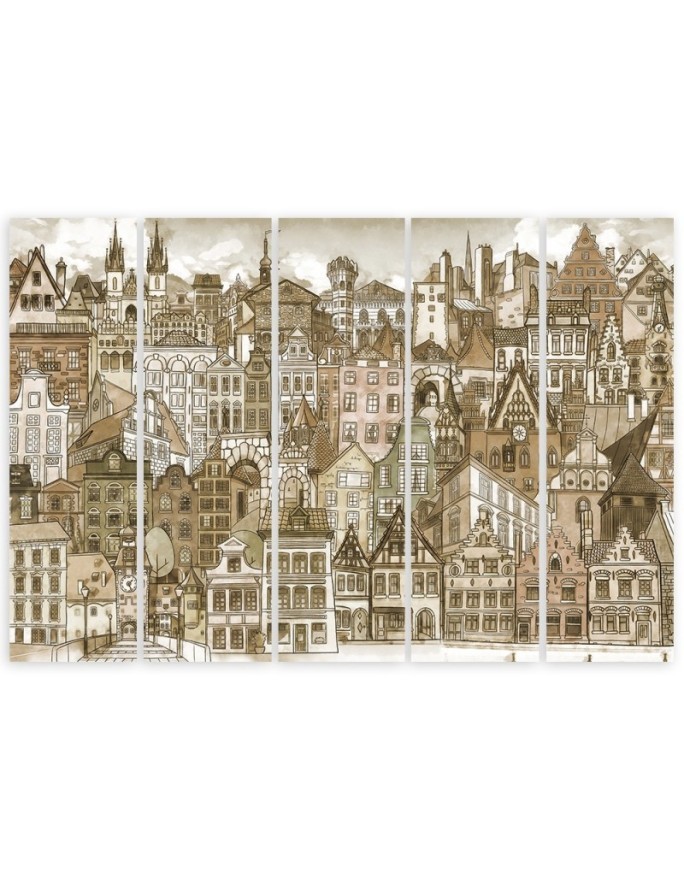 Wall art decoration for living room Merry city | FEEBY
