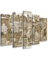 Living room wall art decoration Brown city | FEEBY