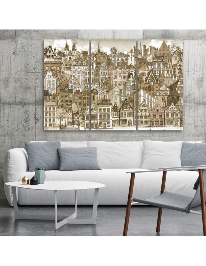 Modern wall art painting Merry city | FEEBY