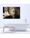 Buddha head with lily - Living room Canvas painting | FEEBY