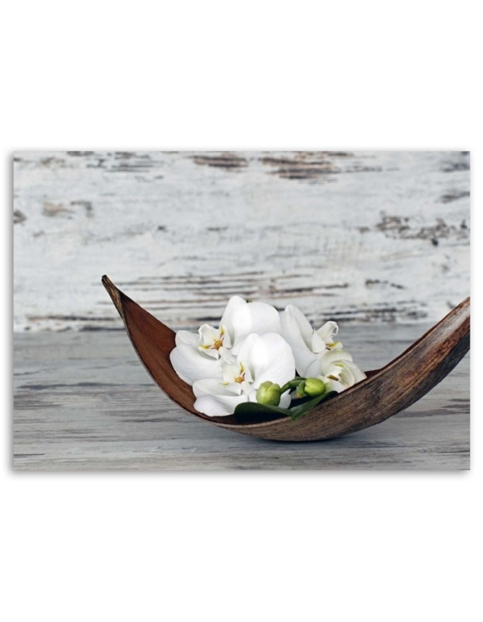 White vintage orchid flowers - Modern wall Canvas painting | FEEBY