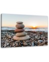 Zen stones on the beach - Modern decorative Canvas painting | FEEBY