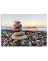 Zen stones on the beach - Modern decorative Canvas painting | FEEBY