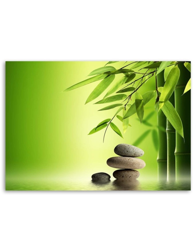 Stones zen bamboo spa - Bathroom Canvas painting | FEEBY