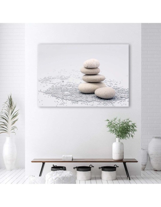 Zen stones - Wall art painting for the bathroom | FEEBY