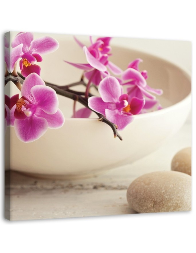Pink orchids - Canvas painting for spa | FEEBY