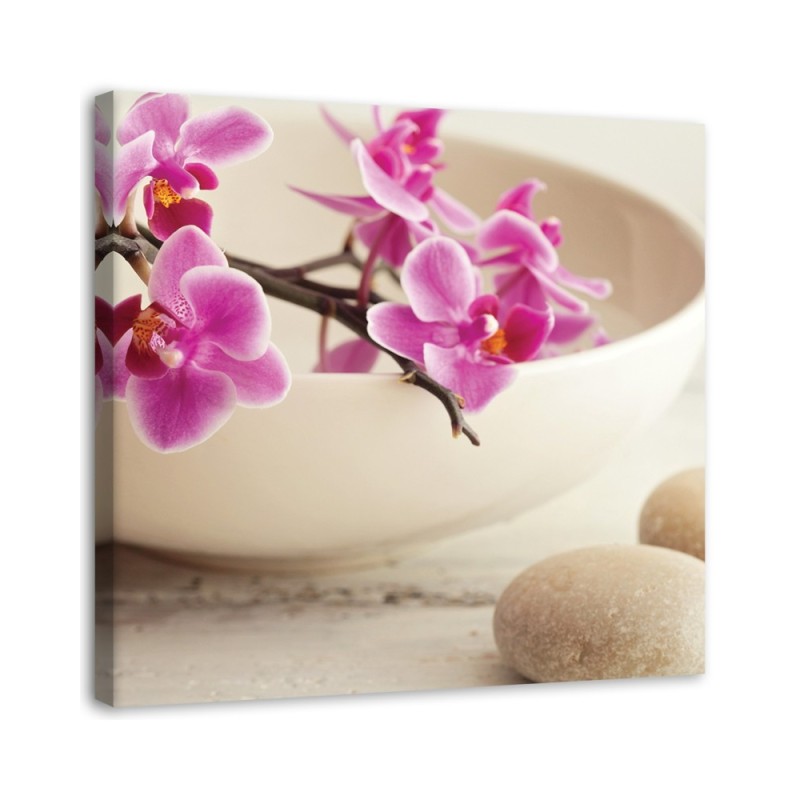 Pink orchids - Canvas painting for spa | FEEBY