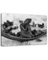 Canvas prints for bathroom Buddha and petals black and white | FEEBY
