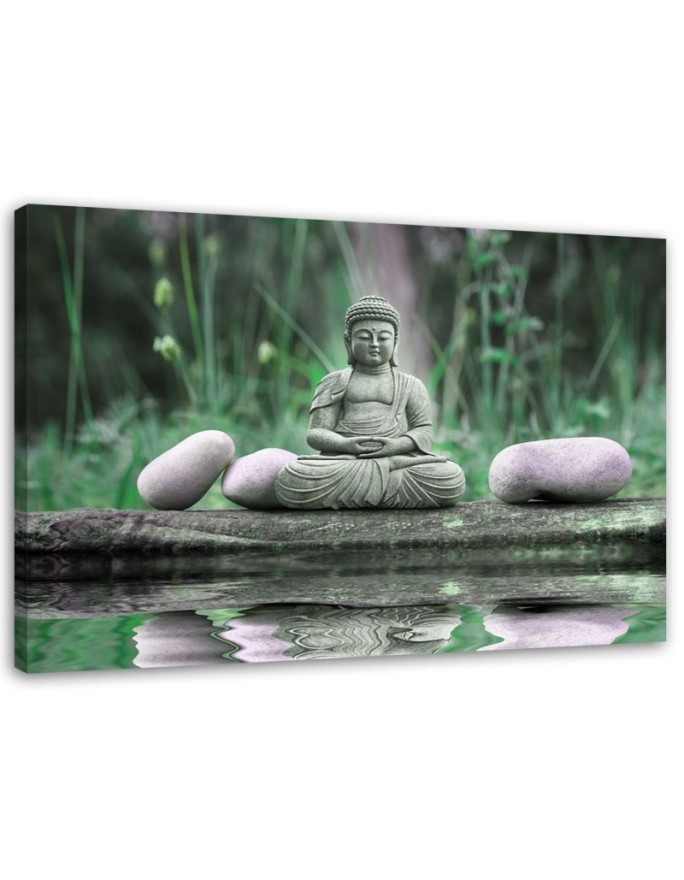 Canvas print Buddha over water