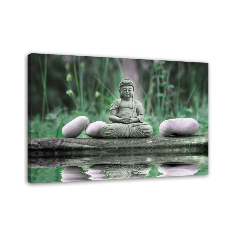 Pictures on Canvas for the bathroom Buddha by the water | FEEBY