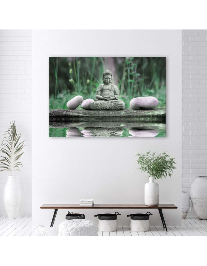 Pictures on Canvas for the bathroom Buddha by the water | FEEBY